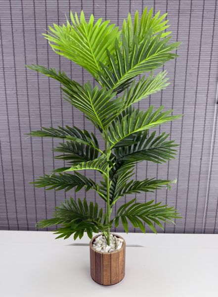 Bahçem Yapay Yapraklı Palmiye Ağacı Ahşap Saksılı 23 Yaprak 85cm