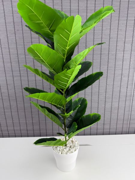 Bahçem Yapay Çiçek Starliçe Salon Çiçeği Beyaz Saksılı Yapay Bitki 23 Yapraklı 85 Cm
