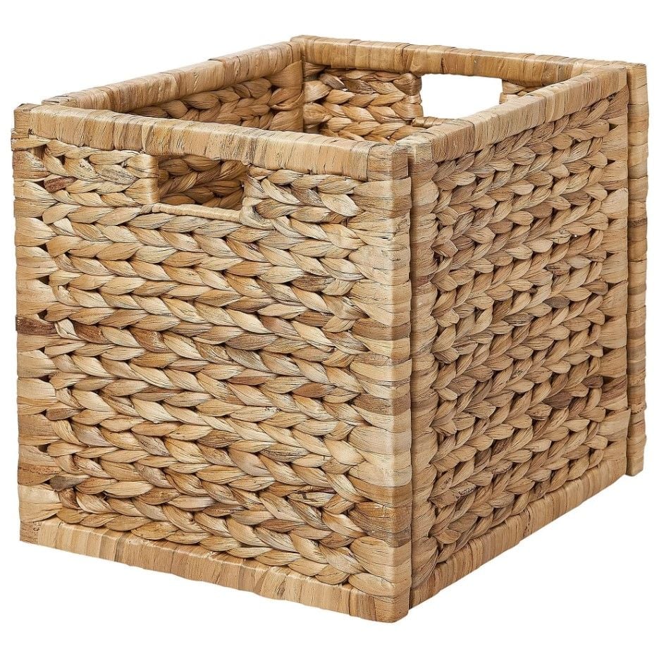 Dekoratif Natural Su Sümbülü Hyacinth / Seagrass Hasır Sepet 32x32x32cm