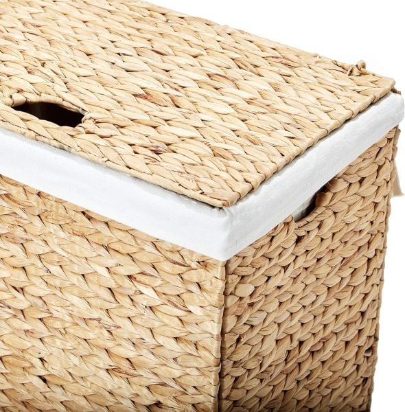 Bahçem Dikdörtgen Katlanabilir Hasır Su Sümbülü Kirli Çamaşır Sepeti
