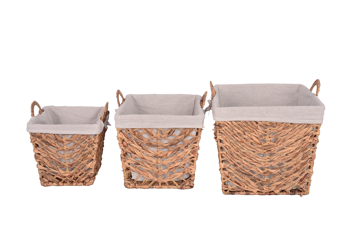 Bahçem Dekoratif Water Hyacinth Sepet 3'Lü Set