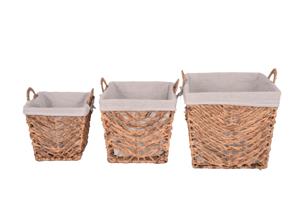 Bahçem Dekoratif Water Hyacinth Sepet 3'Lü Set