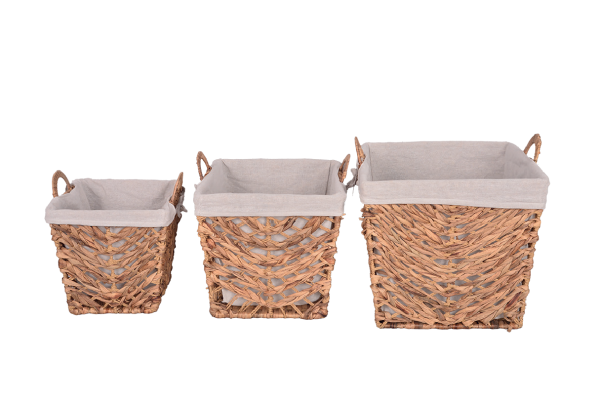 Bahçem Dekoratif Water Hyacinth Sepet 3'Lü Set