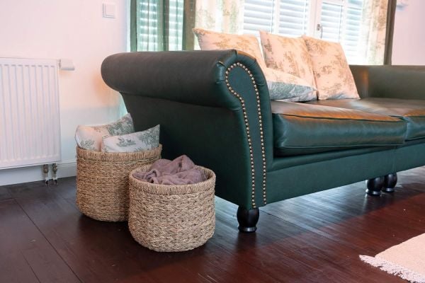 Bahçem Dekoratif Natural Renk Seagrass Yuvarlak Hasır Sepet Düzenleyici 3'lü Set