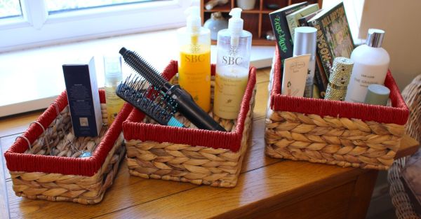 Bahçem Dekoratif Water Hyacinth / Su Sümbülü Dikdörtgen Kırmızı Detaylı Sepet 3'lü Takım Set