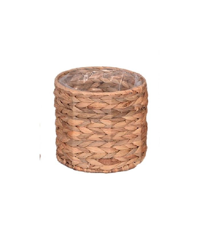 Bahçem Dekoratif Natural Su Sümbülü Metal Çerçeveli İç Naylon Korumalı Sepet / Saksı  16x12cm 1 Adet