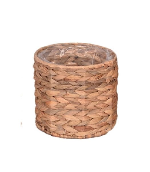 Bahçem Dekoratif Natural Su Sümbülü Metal Çerçeveli İç Naylon Korumalı Sepet / Saksı 21X18 cm 1 Adet