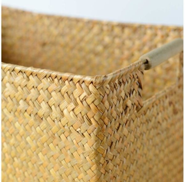 Bahçem Bambu Derin Dikdörtgen Ahşap Kulplu Düzenleyici/sepet/organizer 34*23*35cm 1 Adet