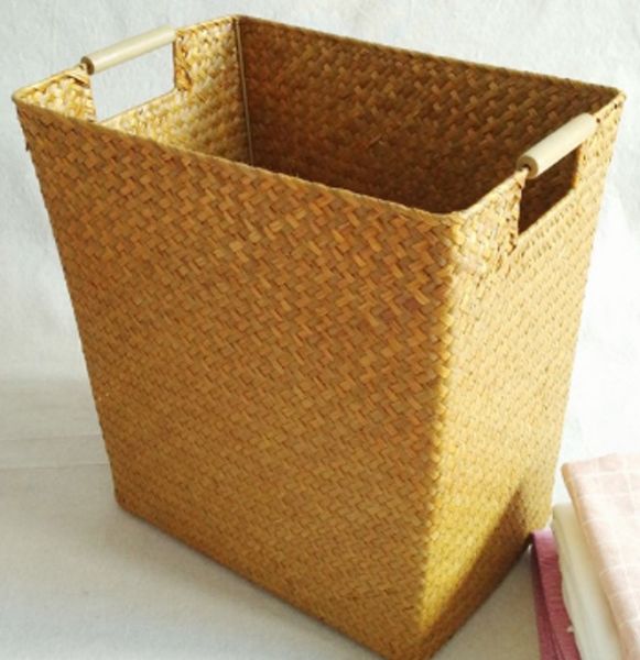 Bahçem Bambu Derin Dikdörtgen Ahşap Kulplu Düzenleyici/sepet/organizer 34*23*35cm 1 Adet