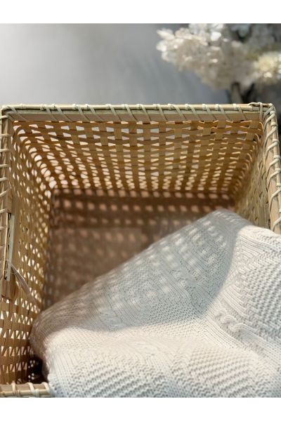 Bahçem Dekoratif Bambu Çok Amaçlı Sepet Kare 30x30cm