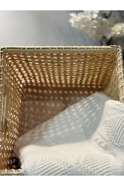 Bahçem Dekoratif Bambu Çok Amaçlı Sepet Kare 30x30cm