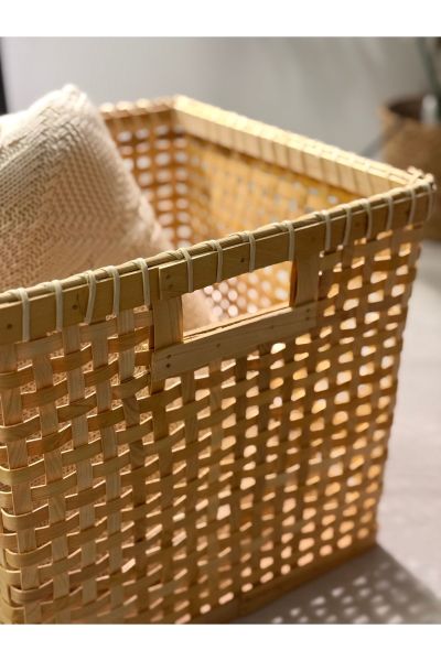 Bahçem Dekoratif Bambu Çok Amaçlı Sepet Kare 30x30cm