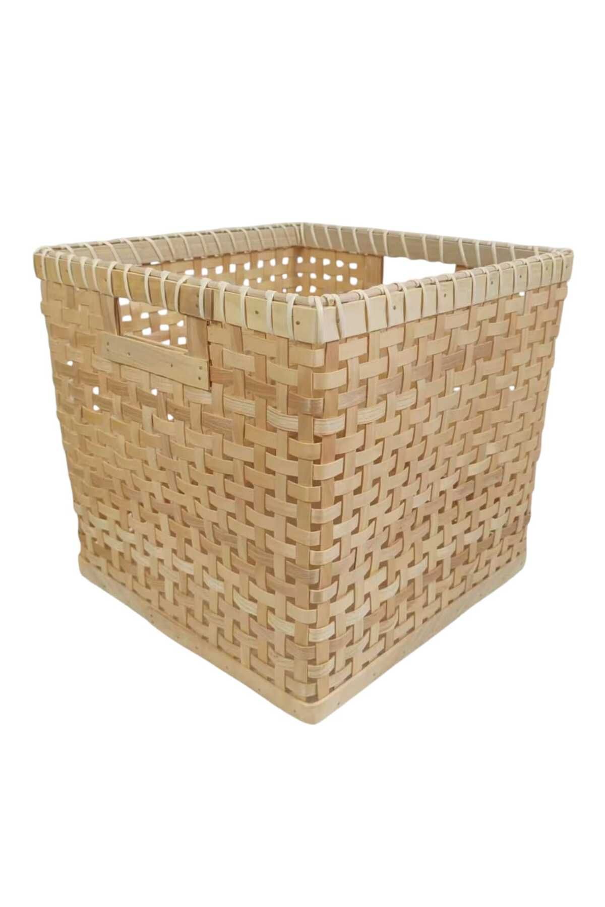 Bahçem Dekoratif Bambu Çok Amaçlı Sepet Kare 30x30cm