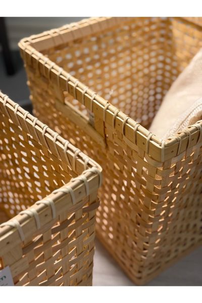 Bahçem Dekoratif Bambu Çok Amaçlı Sepet Kare 30x30cm