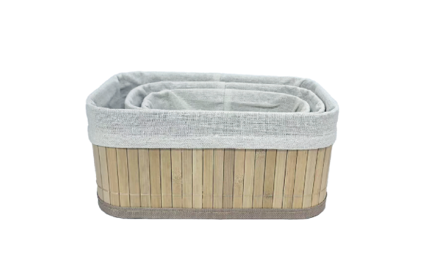 Bahçem Bambu Sepet Çok Amaçlı Organizer 3'lü Set