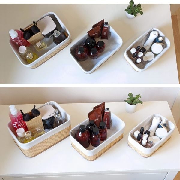 Bahçem Bambu Sepet Çok Amaçlı Organizer 3'lü Set
