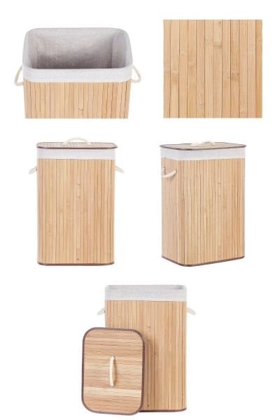Bahçem Bambu Kirli Çamaşır Sepeti Dikdörtgen 40x30x60cm