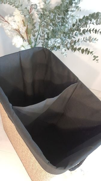 Bahçem Bambu 2 Bölmeli Kirli Çamaşır Sepeti Dikdörtgen 52X32X63 CM