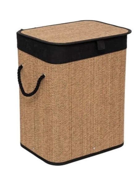 Bahçem Bambu 2 Bölmeli Kirli Çamaşır Sepeti Dikdörtgen 52X32X63 CM