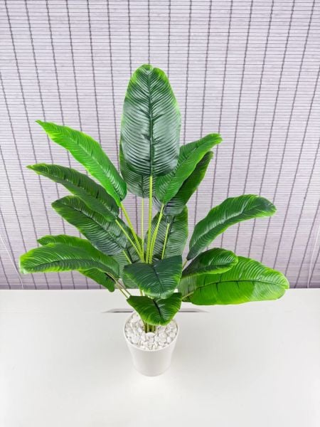 Bahçem Yapay Çiçek Starliçe Salon Çiçeği Beyaz Saksılı Yapay Bitki 18 Yapraklı 65 Cm