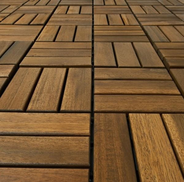 Bahçem Ahşap Yer Karosu %100 Akasya Ağacı 12 Dilim 30x30cm 0,81 M2 - 9 Adet