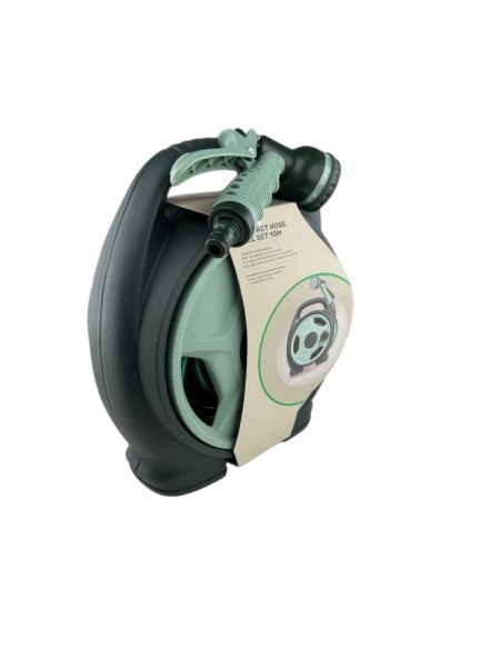 Duvara Asılabilen 5/8'' 10mt Hortumlu - Balkon Tipi Hortum Makarası- 8 Fonksiyon Tabanca Hediyeli