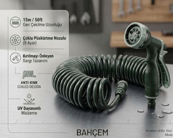Bahçem Premium Seri Spiral Garden 15 Mt Hortum Seti