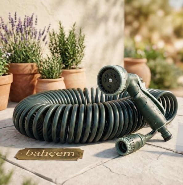 Bahçem Premium Seri Spiral Garden 15 Mt Hortum Seti