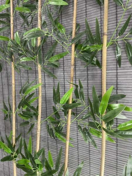 Yapay Yapraklı Dekoratif Bambu Çubuğu 120 cm 5 Adet