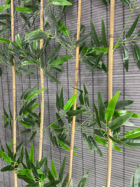 Yapay Yapraklı Dekoratif Bambu Çubuğu 120 cm 5 Adet