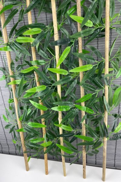 Yapay Yapraklı Dekoratif Bambu Çubuğu 90 cm 5 Adet