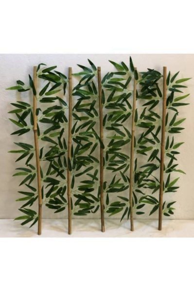 Yapay Yapraklı Dekoratif Bambu Çubuğu 90 cm 5 Adet