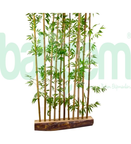 Yapay Yapraklı Dekoratif Bambu Çubuğu 210 cm 5 Adet
