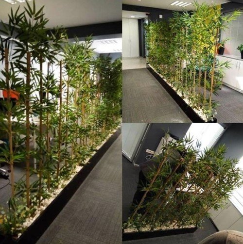 Yapay Yapraklı Dekoratif Bambu Çubuğu 210 cm 5 Adet