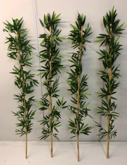 Yapay Yapraklı Dekoratif Bambu Çubuğu 210 cm 5 Adet