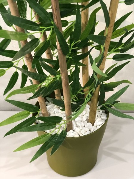 Yapay Yapraklı Saksılı Dekoratif Bambu Ağacı 90 cm 5 Gövde