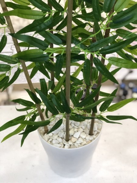 Yapay Yapraklı Saksılı Dekoratif Bambu Ağacı 120 cm 5 Gövde