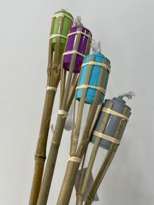 Bambu Meşale Renkli Dekoratif 120cm (4 Adet)