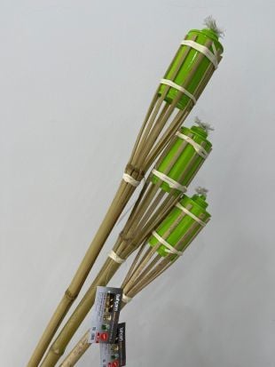 Bambu Meşale Yeşil Dekoratif 90cm (3 Adet)