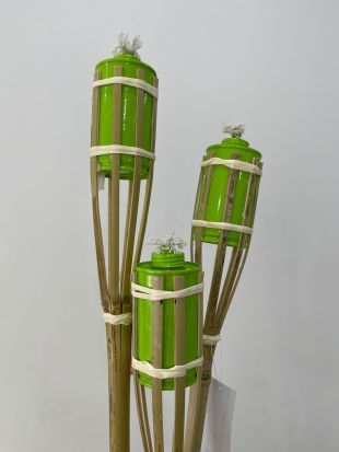 Bambu Meşale Yeşil Dekoratif 90cm (3 Adet)