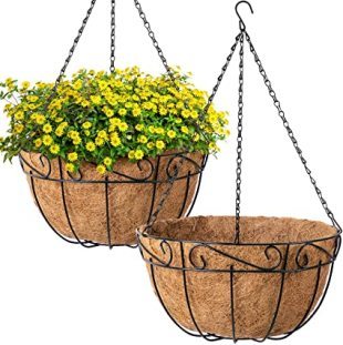 Coco Askılı Çiçeklik Doğal Hindistan Cevizi Lifi Dekoratif 1 Adet Balkon Bahçe Saksısı 32X31X50CM