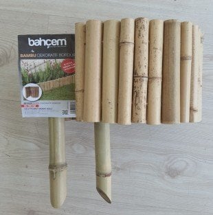 Bambu Dekoratif Bordür Sınır Bahçe Çiti Kazıklı 15cmx1mt