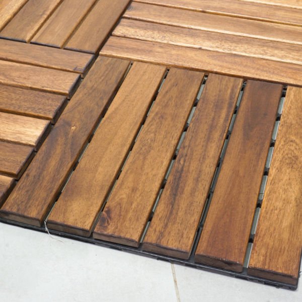 Bahçem Ahşap Yer Karosu %100 Akasya Ağacı 6 Dilim 30x30cm 0,81 m2 -9 Adet