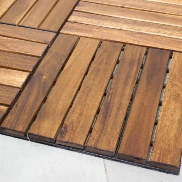 Bahçem Ahşap Yer Karosu %100 Akasya Ağacı 6 Dilim 30x30cm 0,81 m2 -9 Adet