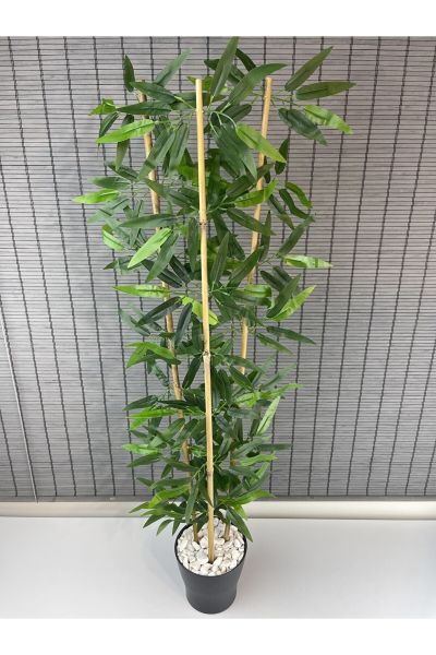Dekoratif Yapay Yapraklı 3 Gövde Bambu Ağacı 110cm Yeni Ürün %100 Orjinal Bambu