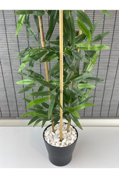 Dekoratif Yapay Yapraklı 3 Gövde Bambu Ağacı 110cm Yeni Ürün %100 Orjinal Bambu