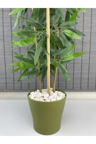 Dekoratif Yapay Yapraklı 3 Gövde Bambu Ağacı 110cm Yeni Ürün %100 Orjinal Bambu