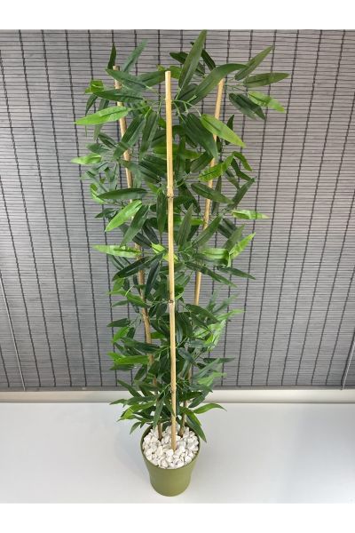 Dekoratif Yapay Yapraklı 3 Gövde Bambu Ağacı 110cm Yeni Ürün %100 Orjinal Bambu