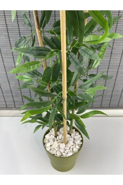 Dekoratif Yapay Yapraklı 3 Gövde Bambu Ağacı 110cm Yeni Ürün %100 Orjinal Bambu