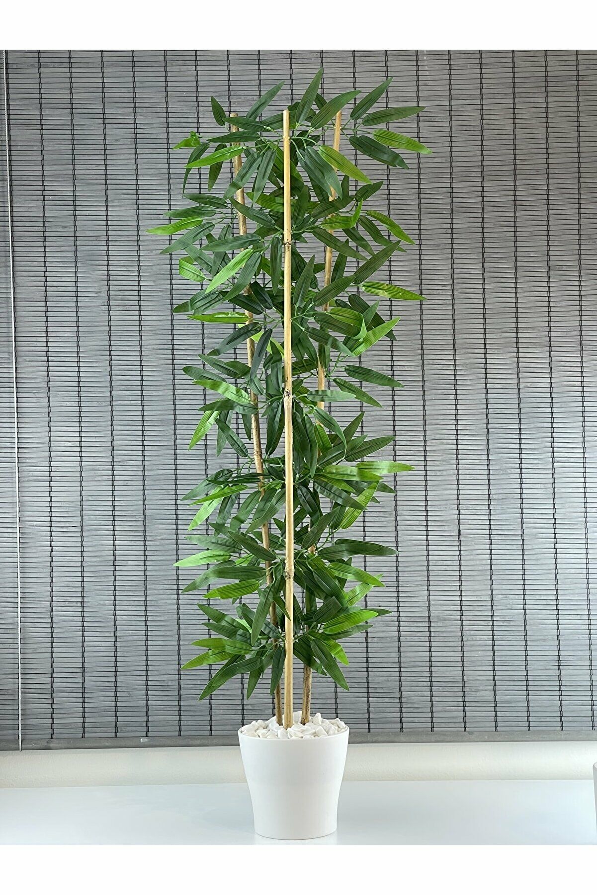 Dekoratif Yapay Yapraklı 3 Gövde Bambu Ağacı 110cm Yeni Ürün %100 Orjinal Bambu